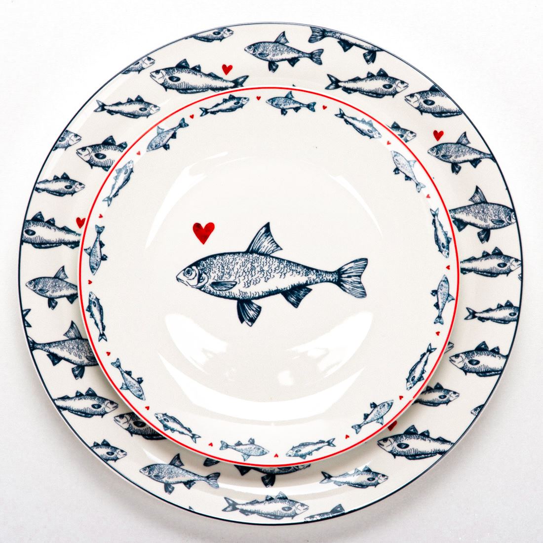 Blue Fishes plate, 26 cm, SSFFP