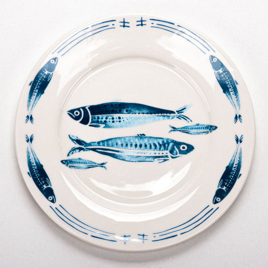 Blue White Fishes plate, 26 cm, FIBFP