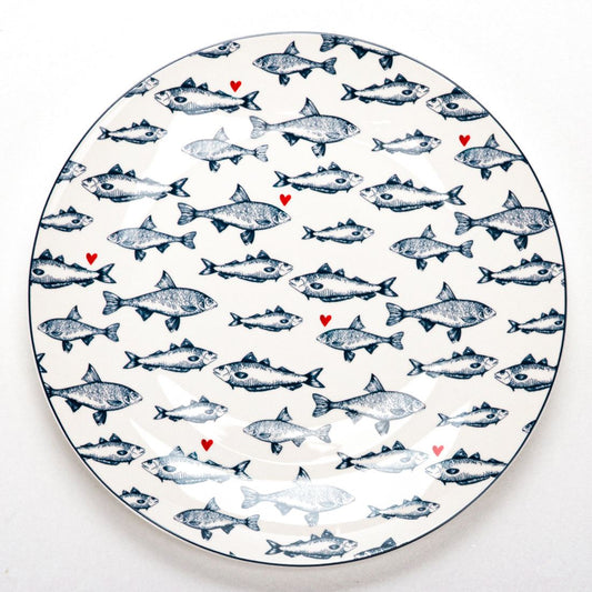 Blue Fishes plate, 26 cm, SSFFP
