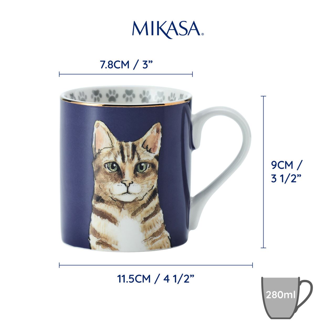 Mikasa Cat Mug, 280 ml, MKCANCAT