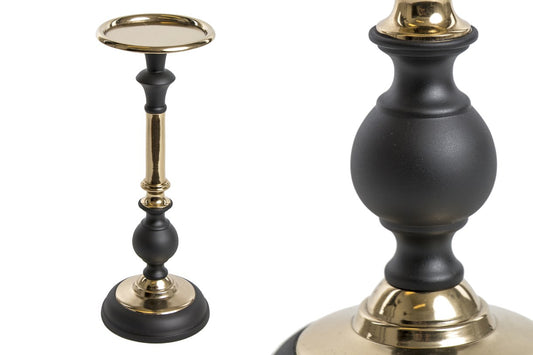 Elegant Black & Gold Metal Candle Holder 4.4x12 in (11*30 cm)