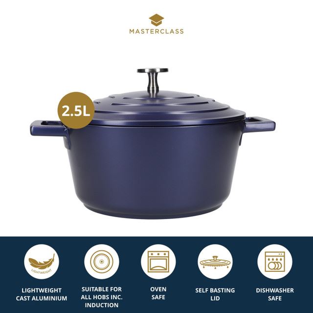 Pot MasterClass Metallic Blue, 4 L, MCMCRD24BLU