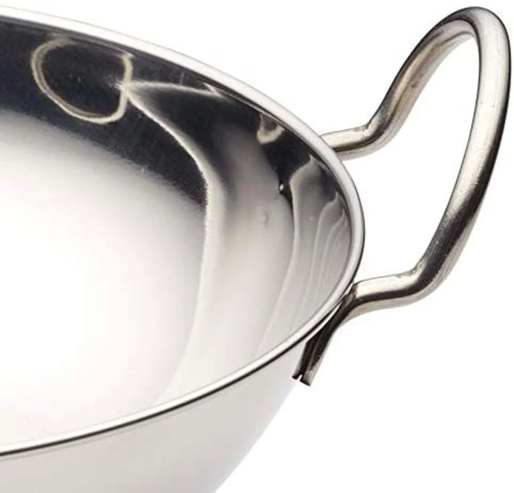 KitchenCraft Indian Balti Dish – Large Stainless Steel Curry Bowl