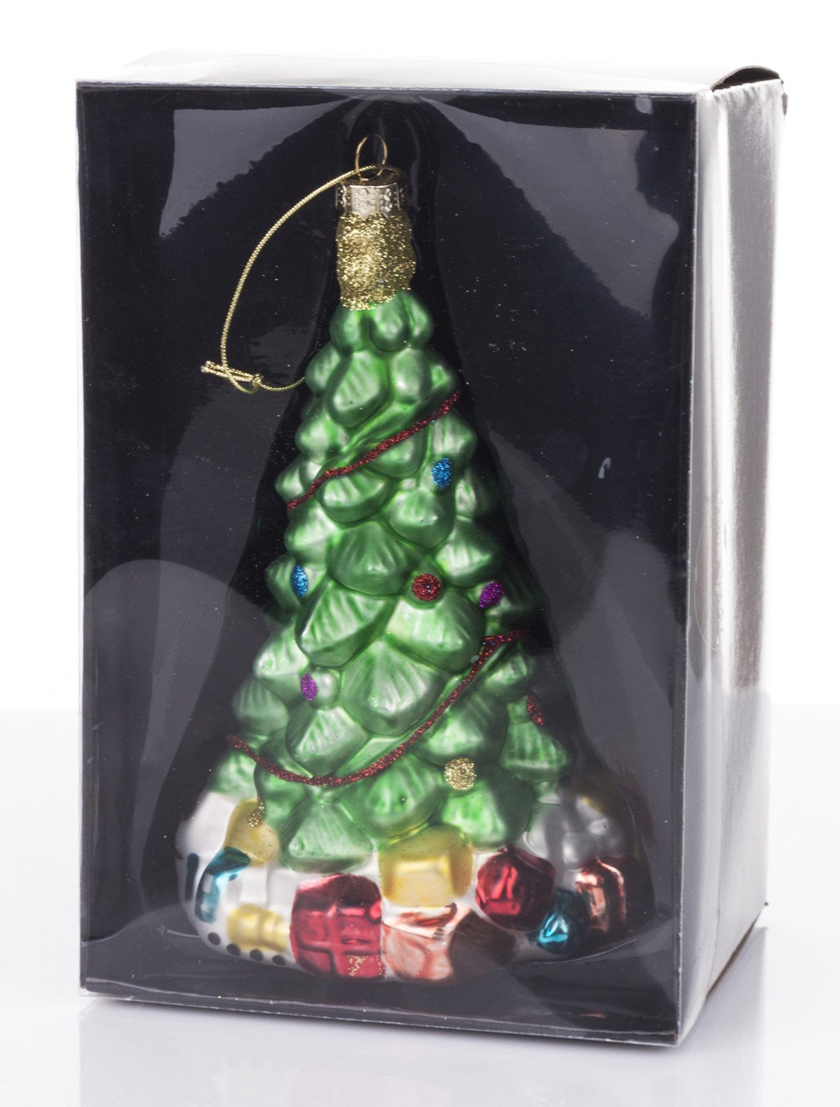 Large glass Christmas tree decoration, 9*9*17 cm, 140783 New Year decoration, 17*9*9 cm, 140783