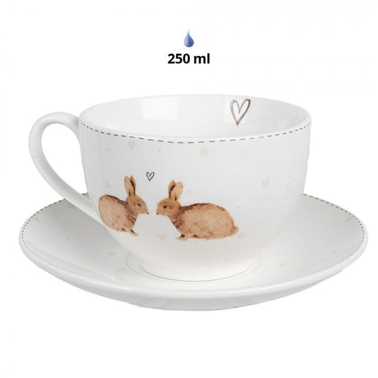 Cup and saucer Rabbits, 250 ml, BSLCKS