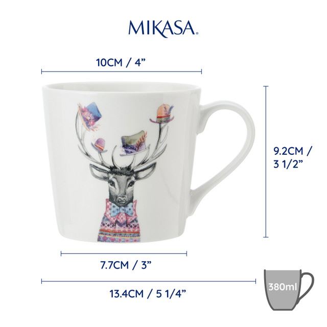 Mikasa Tipperleyhill Stag Print Fine China Mug, 380ML, 380 мл