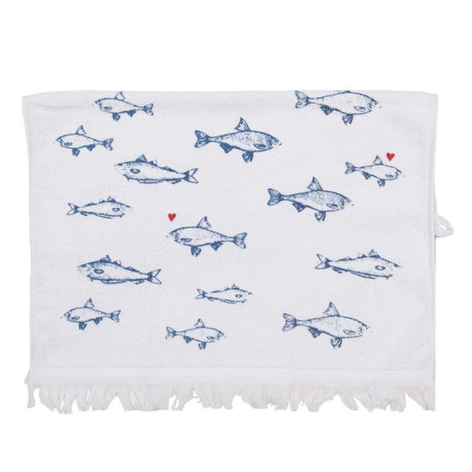 Fish Print Hand Towel, 40*66 cm