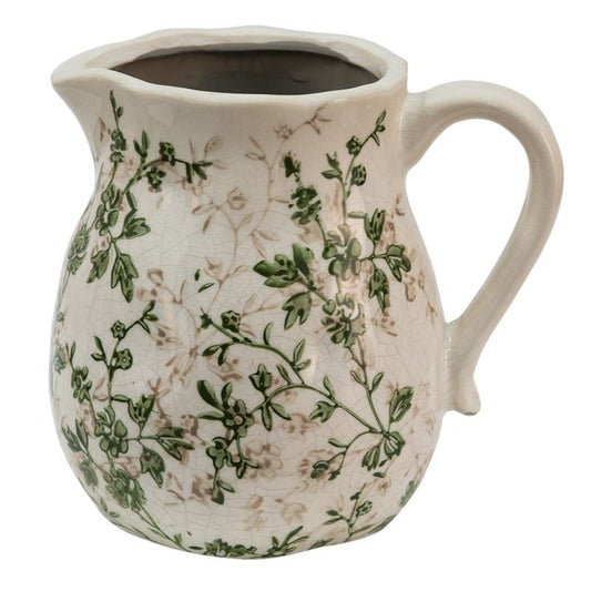 Decorative Ceramic Pitcher in Vintage Style Pastel Green, 16*13*15 cm, 6CE1458M