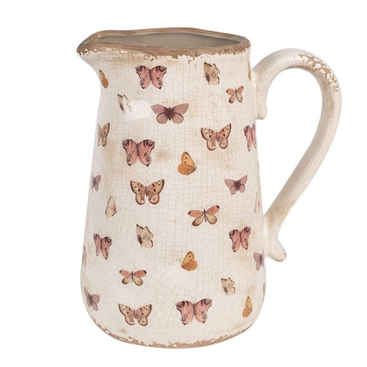 Decorative Ceramic Pitcher in Vintage Style Butterflies, 21*15*23 cm, 6CE1663L