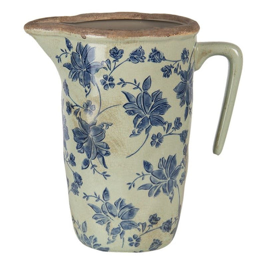 Decorative Ceramic Pitcher in Vintage Style Blue Flowers, 22*14*22 cm, 6CE1258L