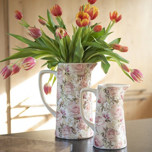 Decorative Ceramic Jug in Vintage Style Roses, 750 ml, 15*10*19 cm, 6CE1413M