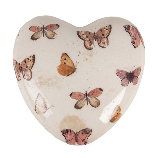 Ceramic Figurine Heart Butterflies, 10*10*4 cm, 6CE1668L