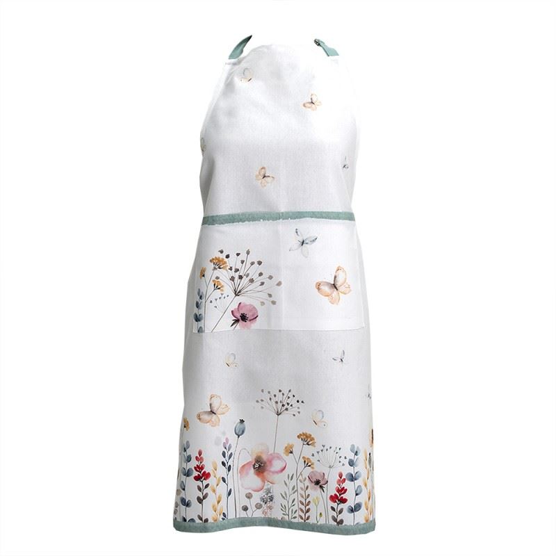 Cotton apron with floral design