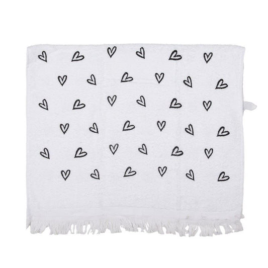 Premium Cotton Towel Black Hearts, 40*66 cm, CTLHS
