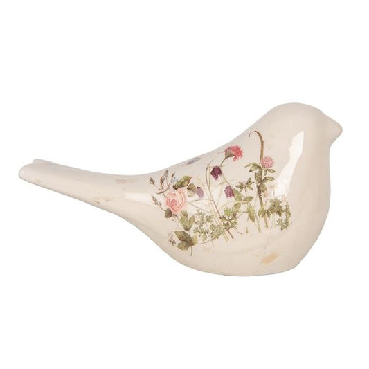 Ceramic Bird Figurine Summer Flowers, 25*10*13 cm, 6CE1953L