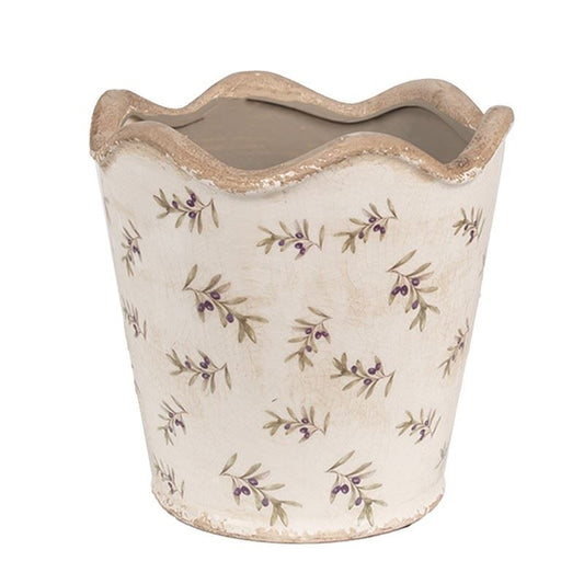 Ceramic Vintage Style Flower Pot Olives, 19*18 cm, 6CE1672L
