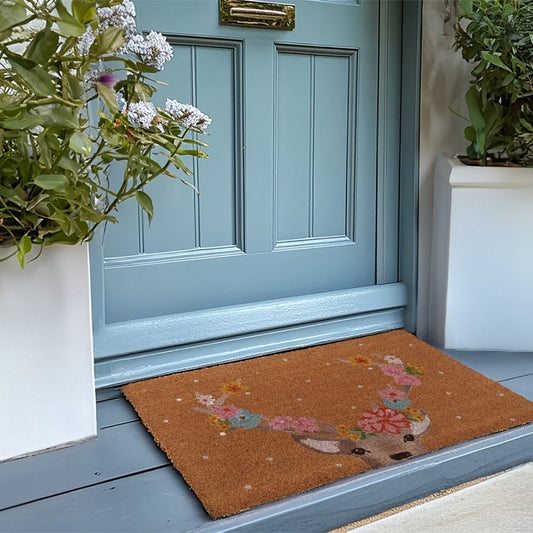 Coconut fiber deer doormat