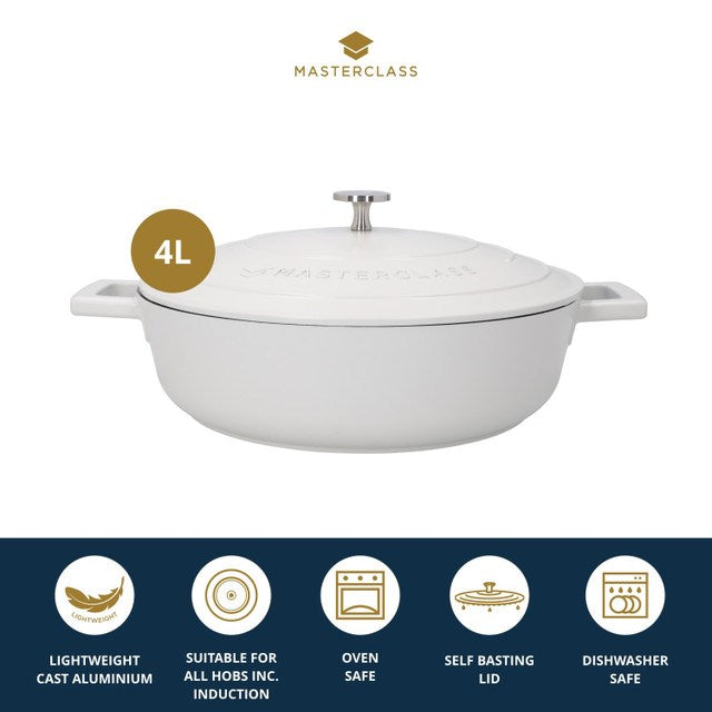 MasterClass Cream Casserole, 4 L, MCMSCRD28CRE