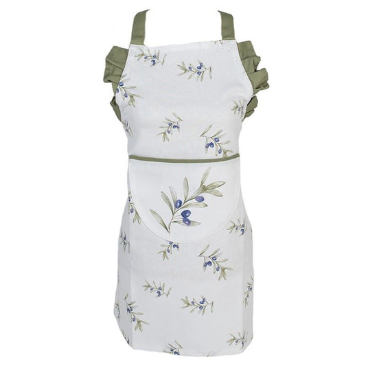 Girls' 100% Cotton Olive Print Apron, 48*56 cm