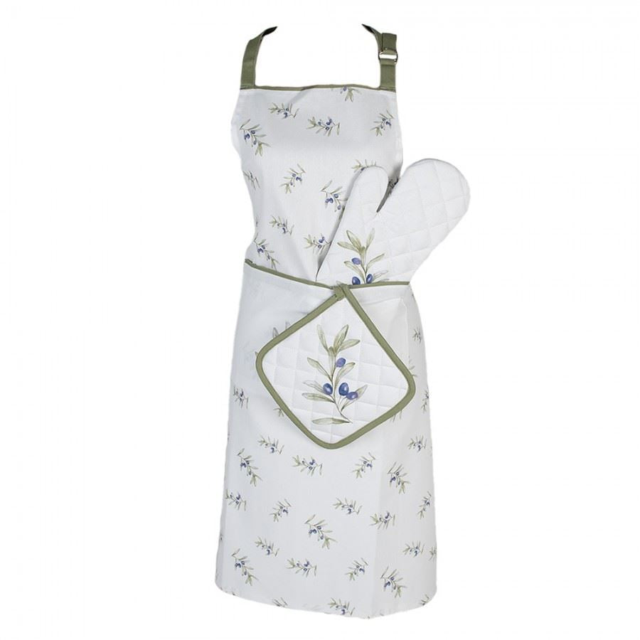 Kitchen set: apron and oven mitt
