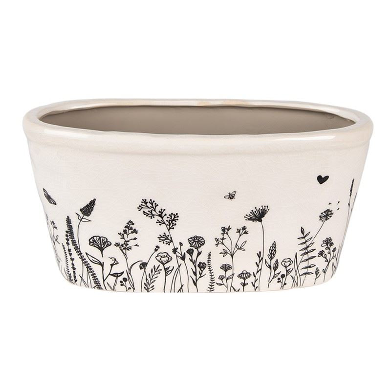 Ceramic Flower Pot in Vintage Style, 23*11*11 cm, 6CEFAF0003M
