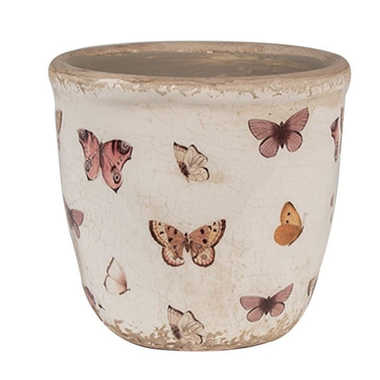 Vintage Style Ceramic Flower Pot Butterflies, 11*10 cm, 6CE1661XS