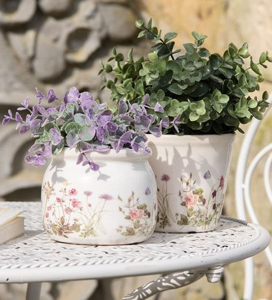 Vintage Style Ceramic Flower Pot Summer Flowers, 12*10 cm, 6CE1630S