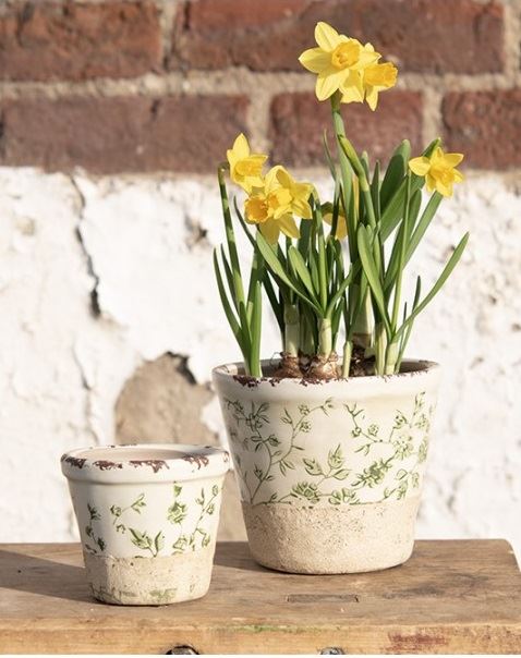 Ceramic Flower Pot in Vintage Style Pastel Green, 12*10 cm, 6CE1384M
