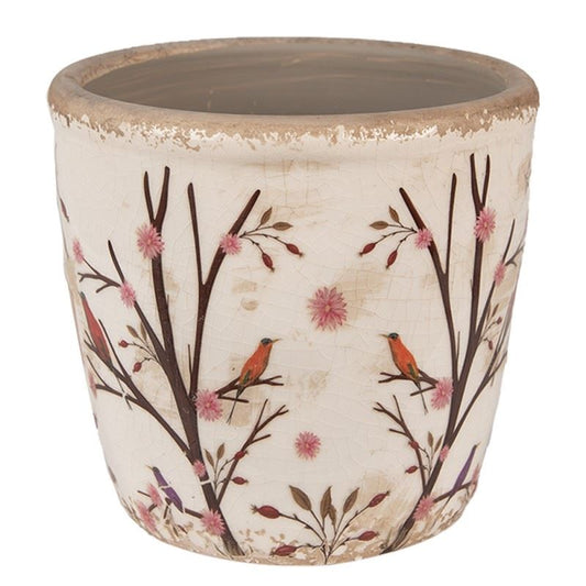 Ceramic Vintage-Style Flower Pot Birds, 13*12 cm, 6CE1641S
