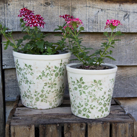 Ceramic Vintage-Style Flower Pot Pastel Green, 14*13 cm, 6CE1457M