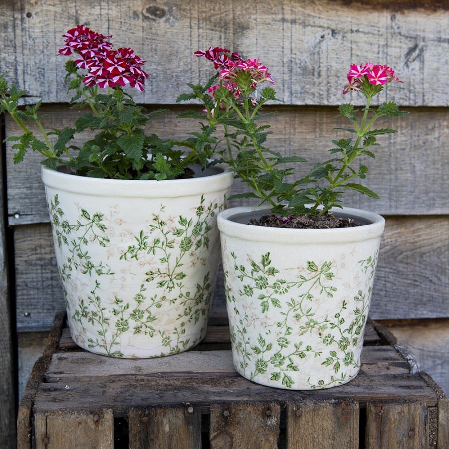 Ceramic Flower Pot in Vintage Style Pastel Green, 16*16 cm, 6CE1457L