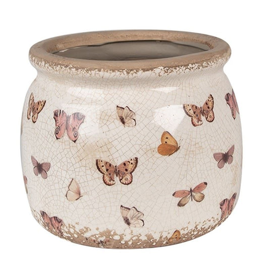 Vintage Style Ceramic Flower Pot Butterflies, 16*13 cm, 6CE1662M