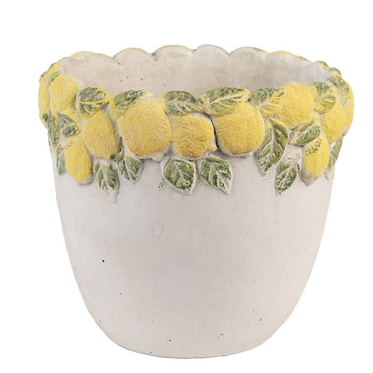Ceramic Flower Pot in Vintage Style Lemons, 16*15 cm, 6TE0572S