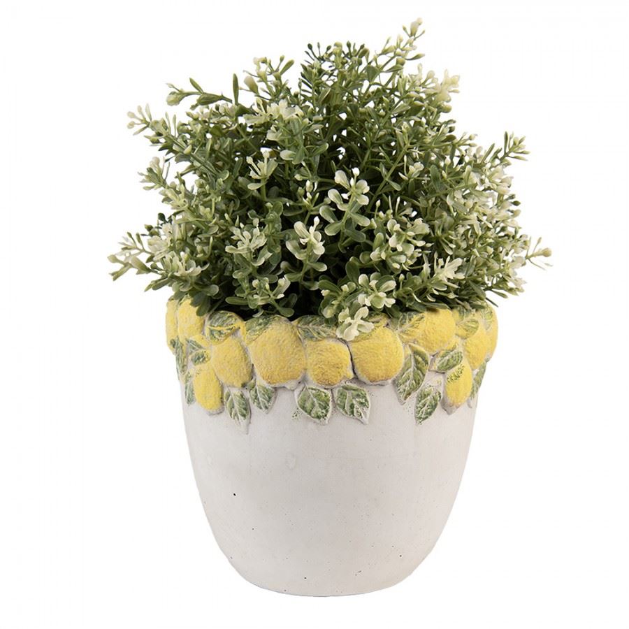 Ceramic Flower Pot in Vintage Style Lemons, 16*15 cm, 6TE0572S
