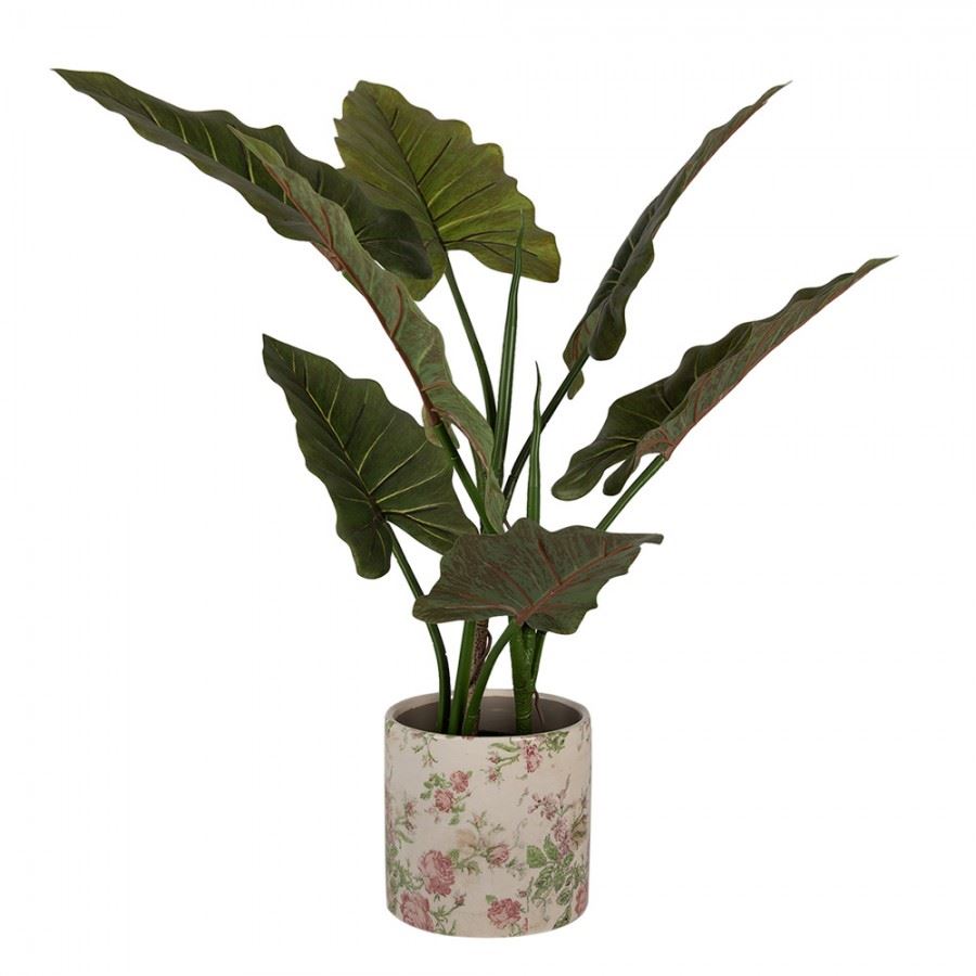 Ceramic Vintage-Style Flower Pot Pink Flowers, 17*16 cm, 6CE1623L