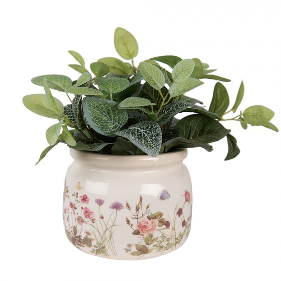 Ceramic Flower Pot in Vintage Style Summer Flowers, 20*15 cm, 6CE1630L