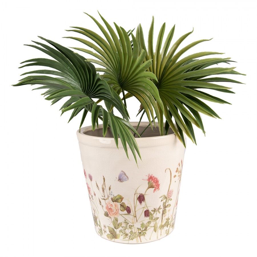 Ceramic Flower Pot in Vintage Style Summer Flowers, 21*19 cm, 6CE1555L