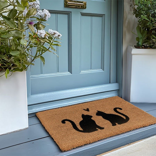 Cats in Love Coir Doormat, 24x16 in (60х40 cm)