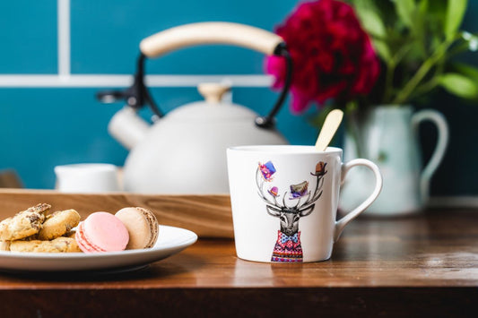 Mikasa Tipperleyhill Stag Print Fine China Mug, 380ML, 380 мл