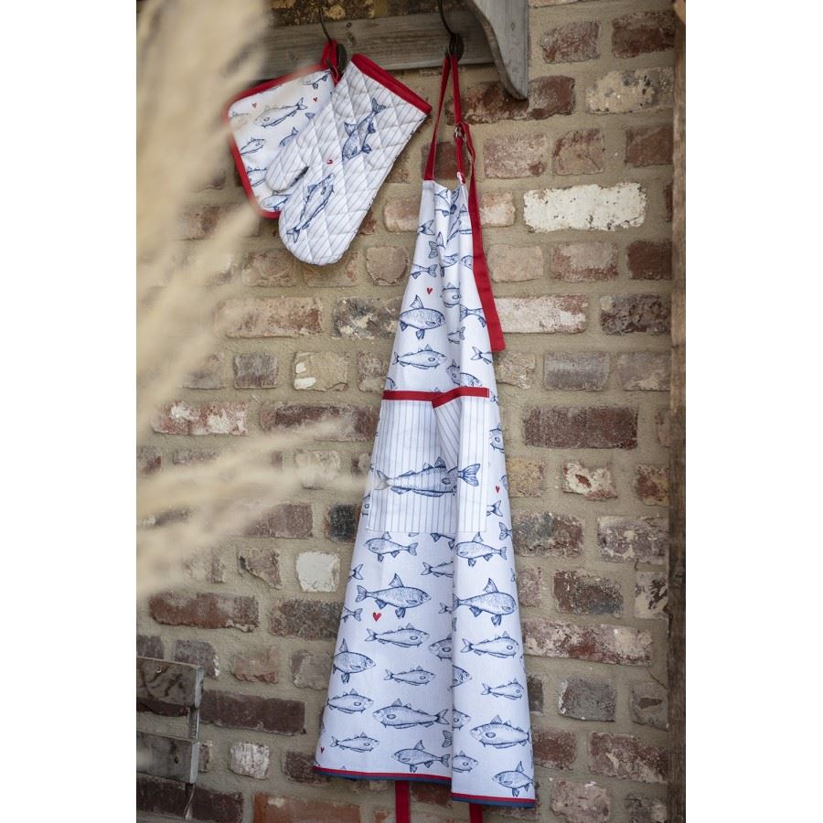 Blue & White Fish Pattern Apron, 70*85 cm