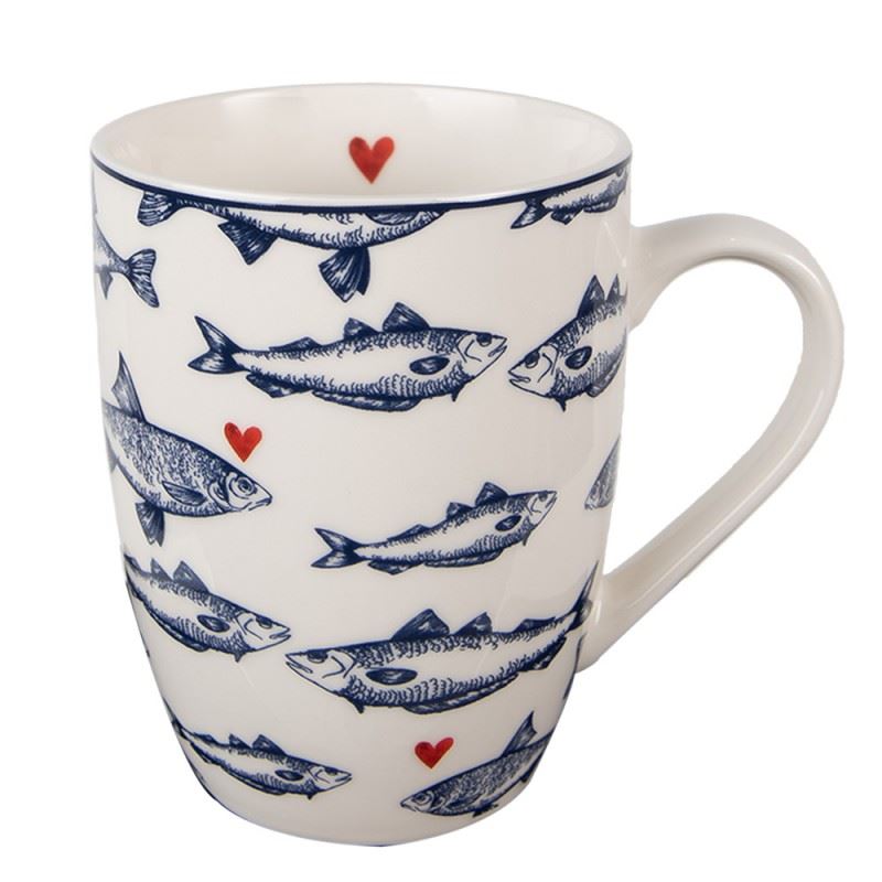 Blue White Fishes glass, 350 ml, SSFMU