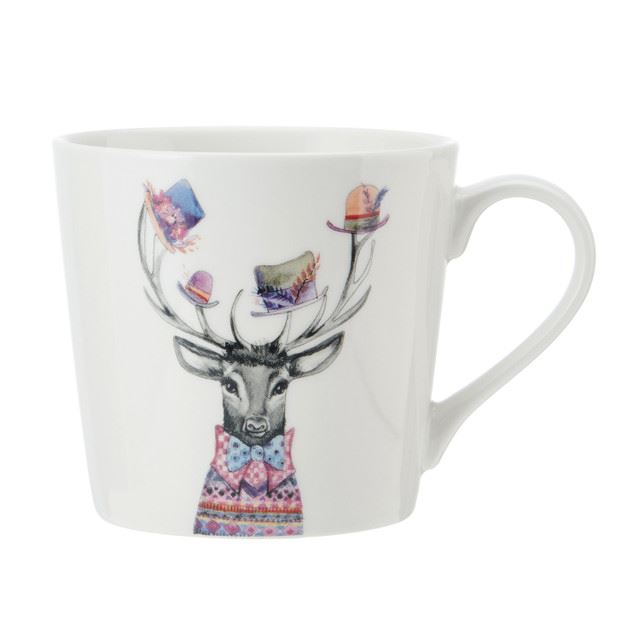 Mikasa Tipperleyhill Stag Print Fine China Mug, 380ML, 380 мл