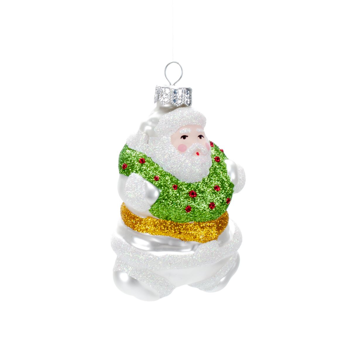 Glass decoration for Santa's tree in assortment, 10*7 cm, 1010M New Year's decoration 10*7 cm, 1010M