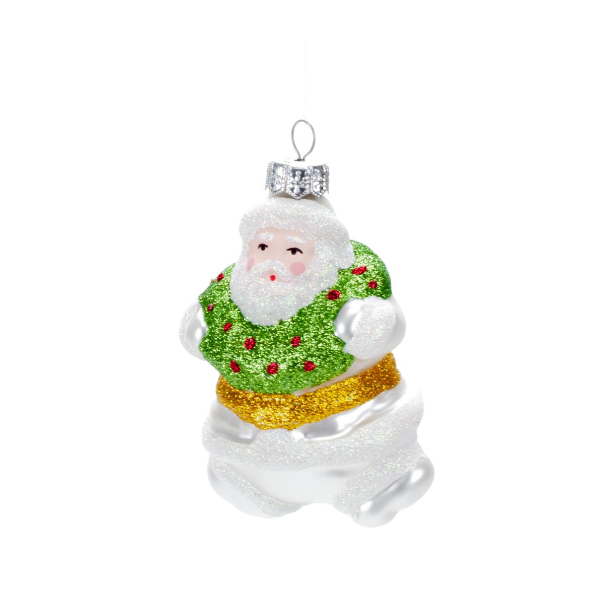 Glass decoration for Santa's tree in assortment, 10*7 cm, 1010M New Year's decoration 10*7 cm, 1010M