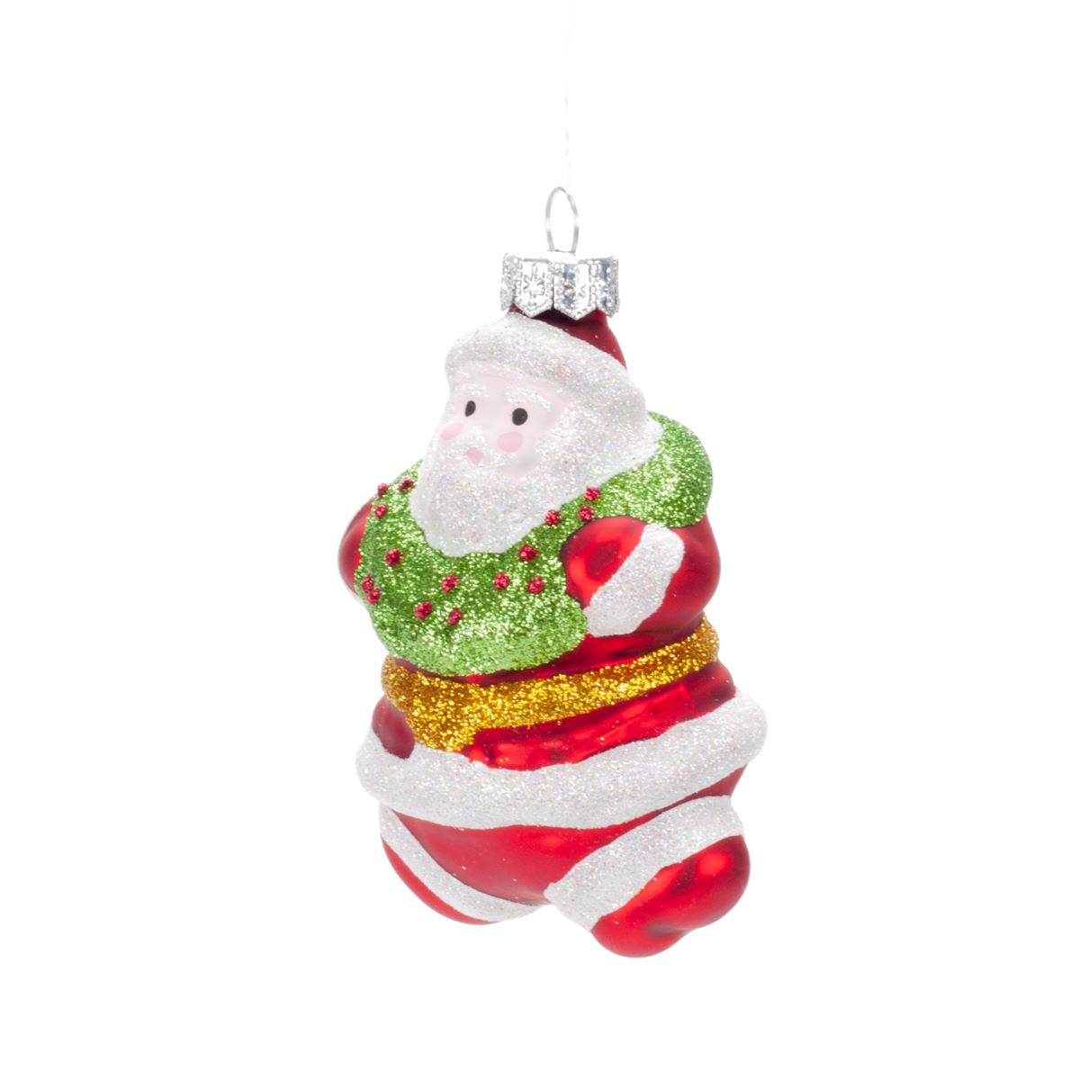 Glass decoration for Santa's tree in assortment, 10*7 cm, 1010M New Year's decoration 10*7 cm, 1010M