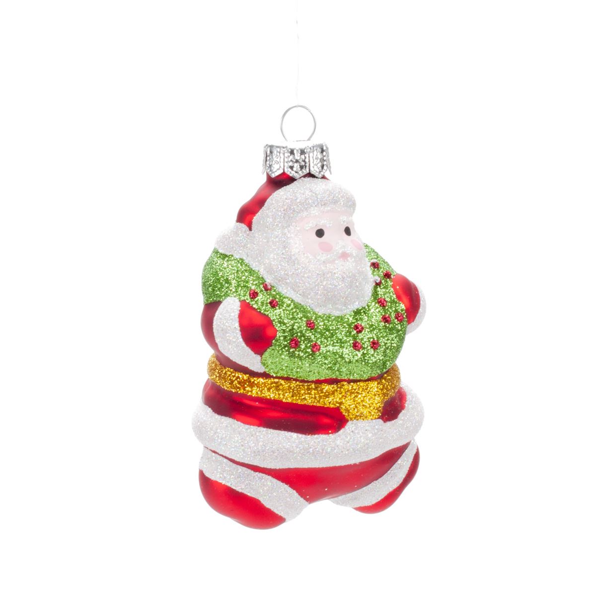 Glass decoration for Santa's tree in assortment, 10*7 cm, 1010M New Year's decoration 10*7 cm, 1010M