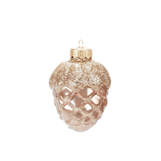Glass Christmas tree decoration Cone in assortment, 9*7 cm, 1086M New Year's decoration Cone, 9*7 cm, 1086M
