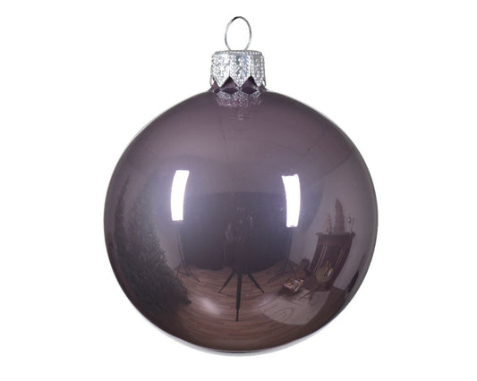 Set of glass balls for Christmas tree Crystal Lilac, 6 cm