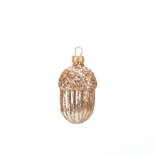 Glass Christmas tree decoration Acorn in assortment, 7*4 cm, 1182M New Year's decoration Acorn, 7*4 cm, 1182M