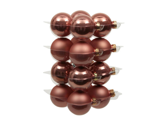 Set of glass balls for Christmas tree Coral, 16 (6 cm)